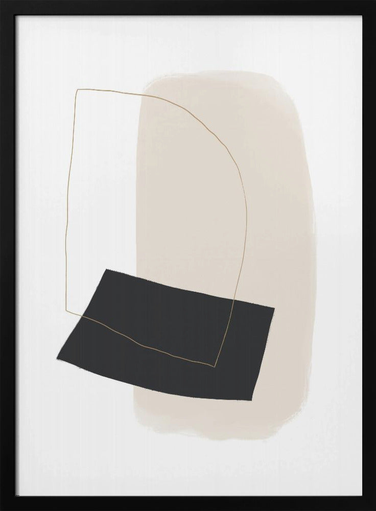 Geometrische Formen und einfache Linien in neutralen Tönen | Poster