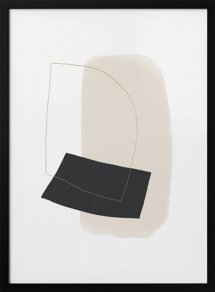 Geometrische Formen und einfache Linien in neutralen Tönen | Poster
