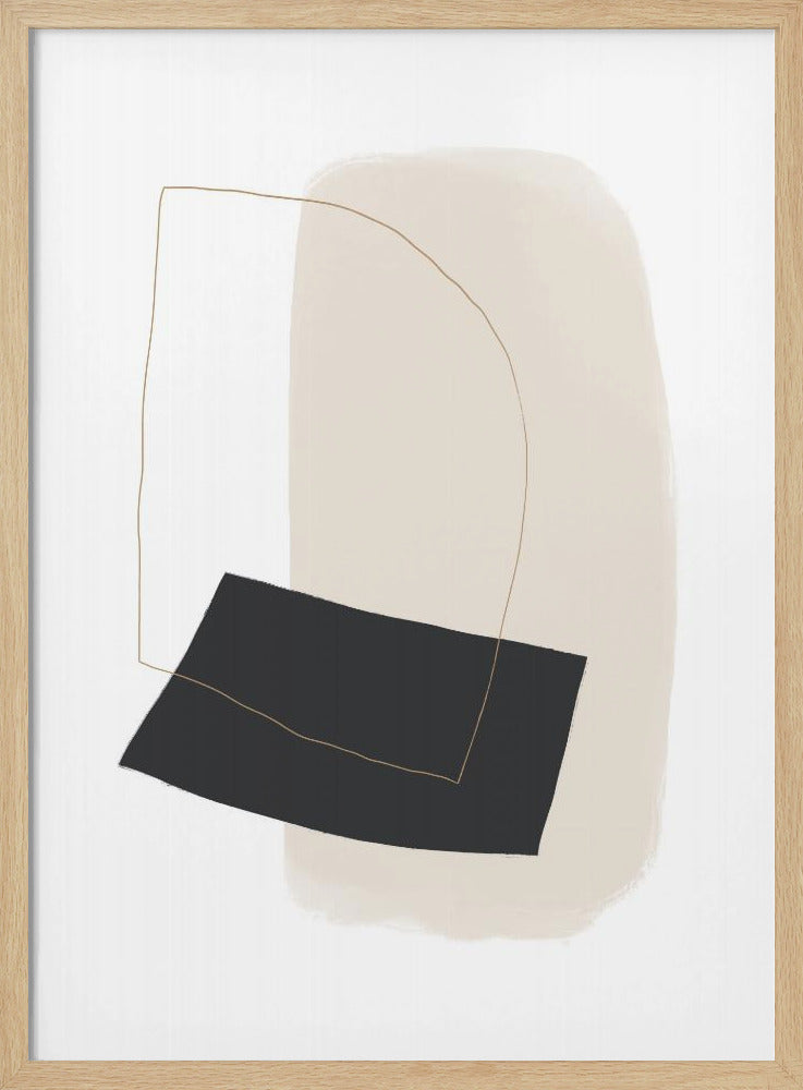 Geometrische Formen und einfache Linien in neutralen Tönen | Poster