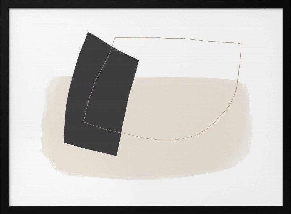 Geometrische Formen und einfache Linien in neutralen Tönen | Poster