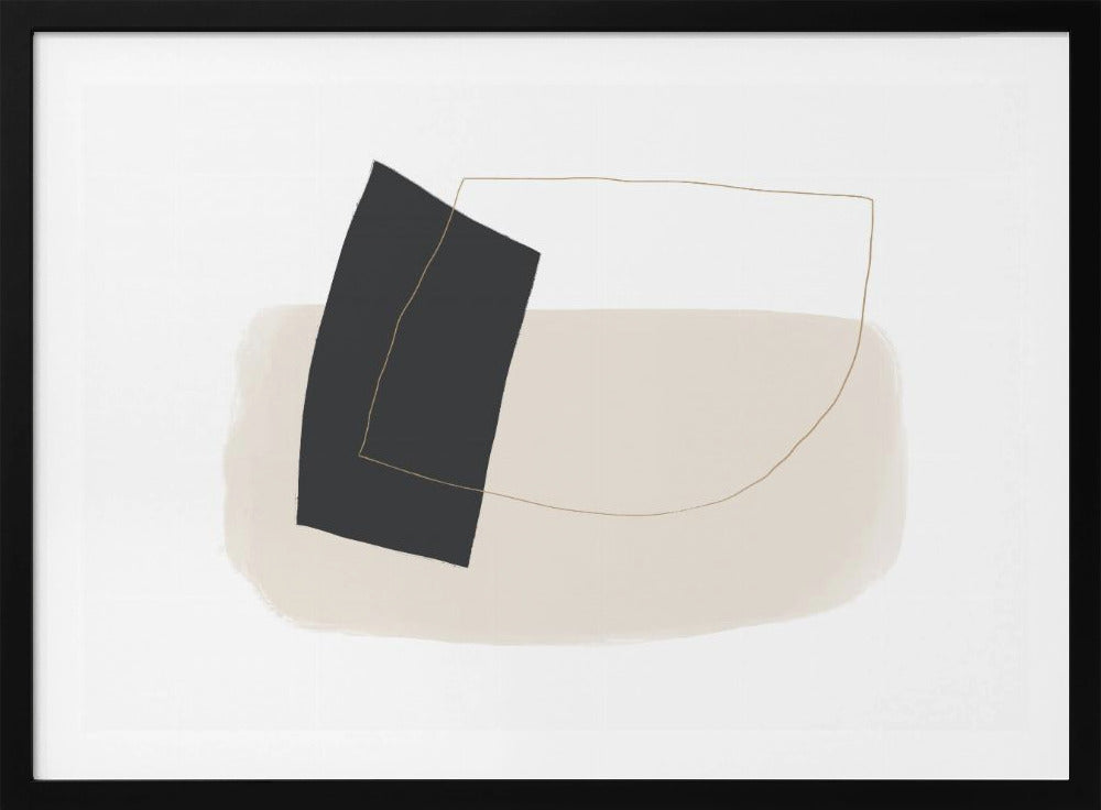 Geometrische Formen und einfache Linien in neutralen Tönen | Poster