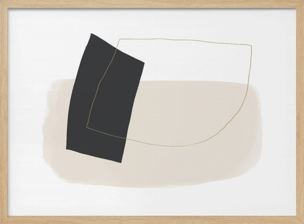 Geometrische Formen und einfache Linien in neutralen Tönen | Poster