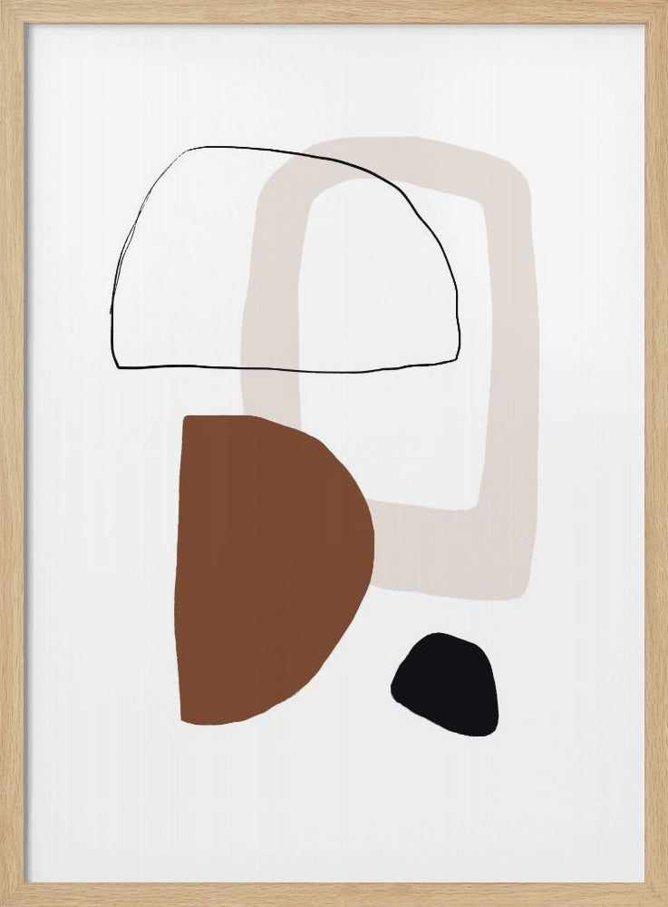 Minimalist Geometric Shapes in Earthy Tones | Poster