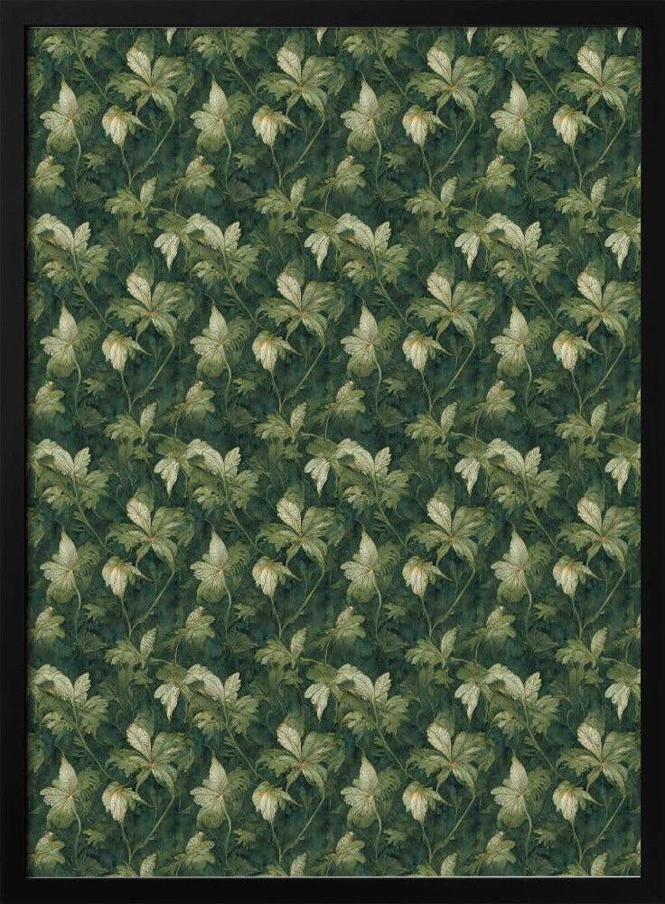Wandteppich mit grünen Blüten | Poster