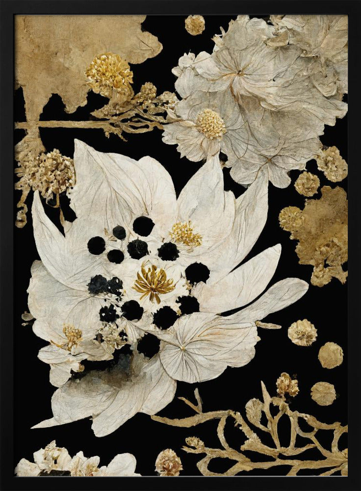 Goldene Blütenblattblüte | Poster