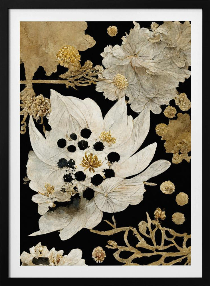 Goldene Blütenblattblüte | Poster