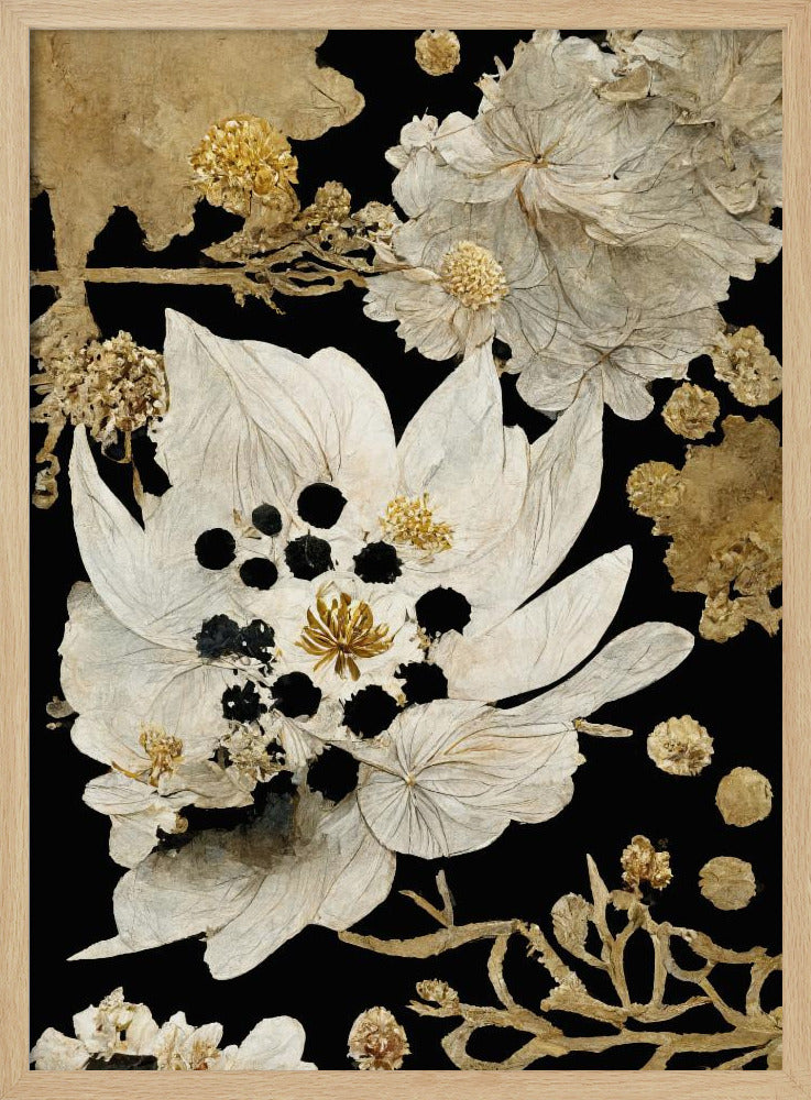 Goldene Blütenblattblüte | Poster