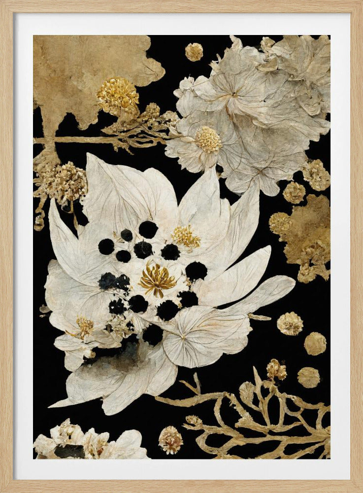 Goldene Blütenblattblüte | Poster