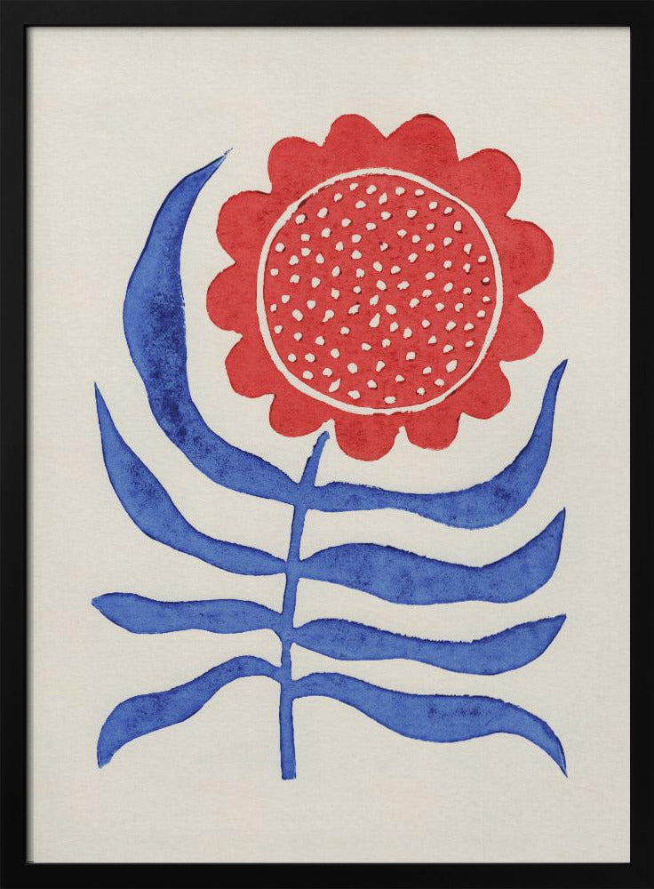 Rote Blume / Linoldruck | Poster