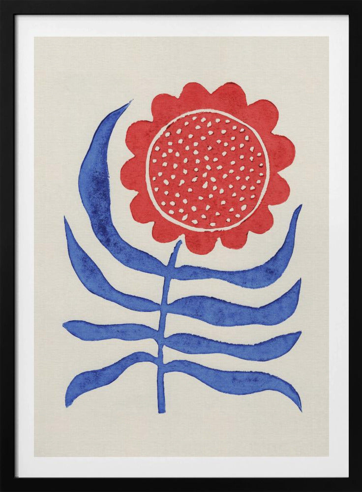 Rote Blume / Linoldruck | Poster