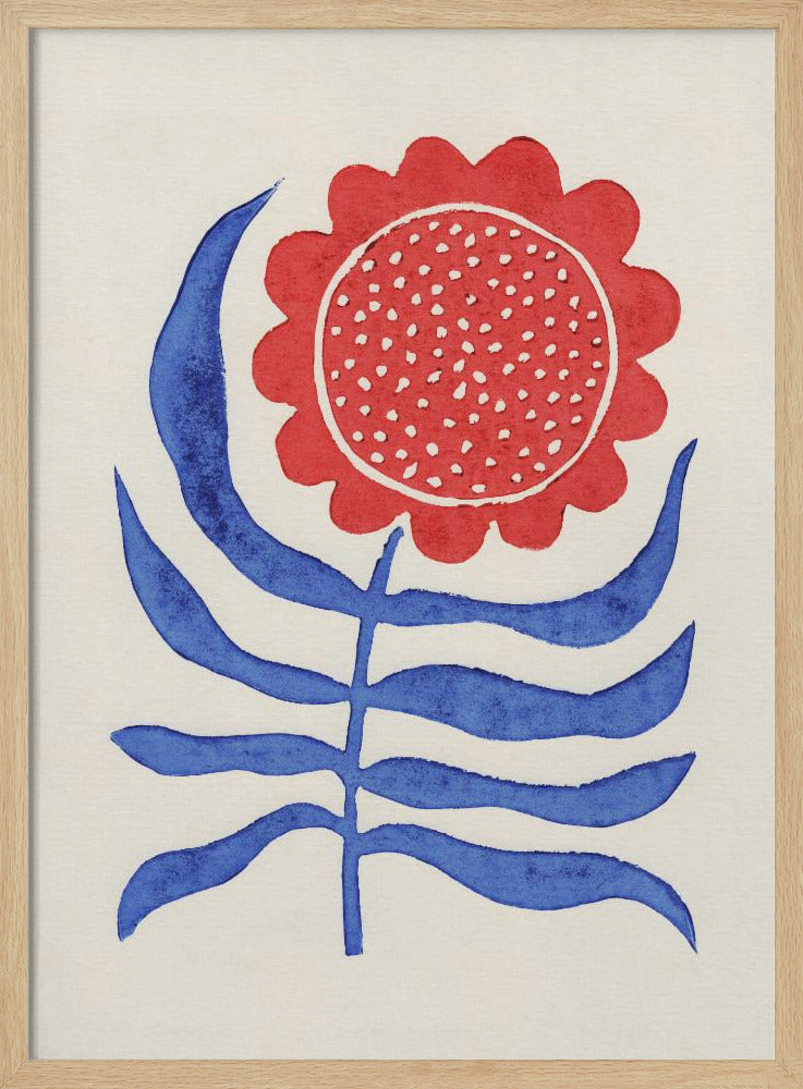 Rote Blume / Linoldruck | Poster