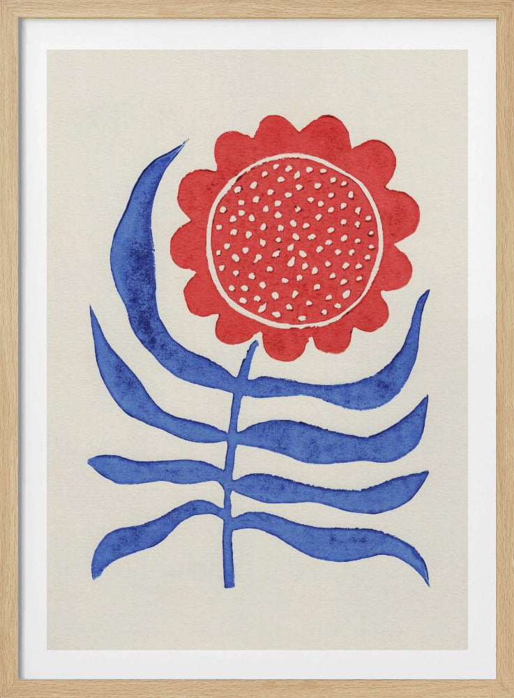 Rote Blume / Linoldruck | Poster