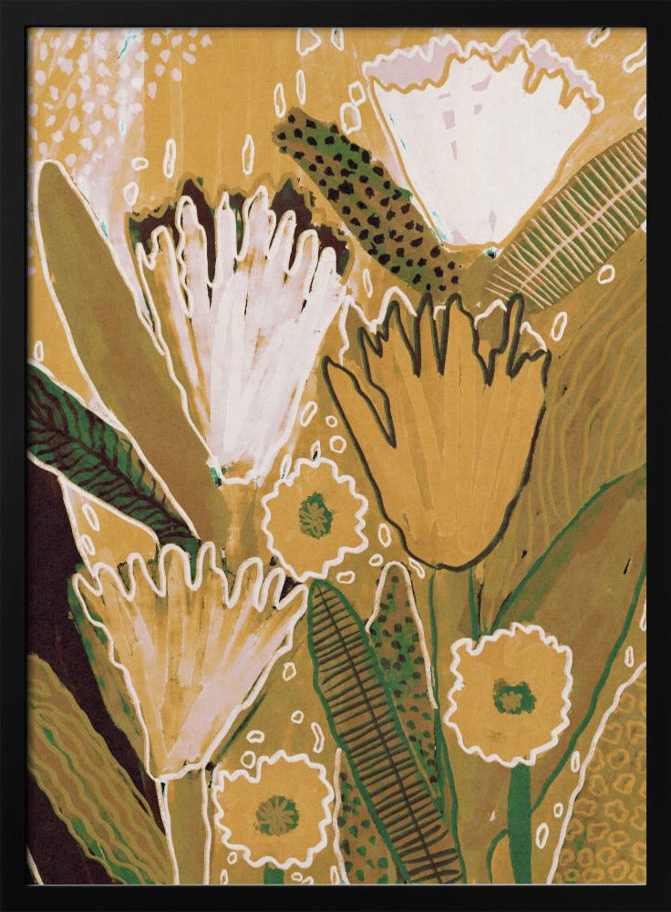 Magische Wildblumen / Gelb & Grün | Poster