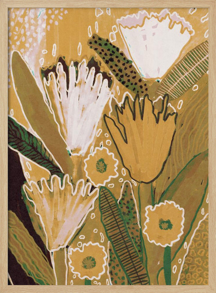 Magische Wildblumen / Gelb & Grün | Poster