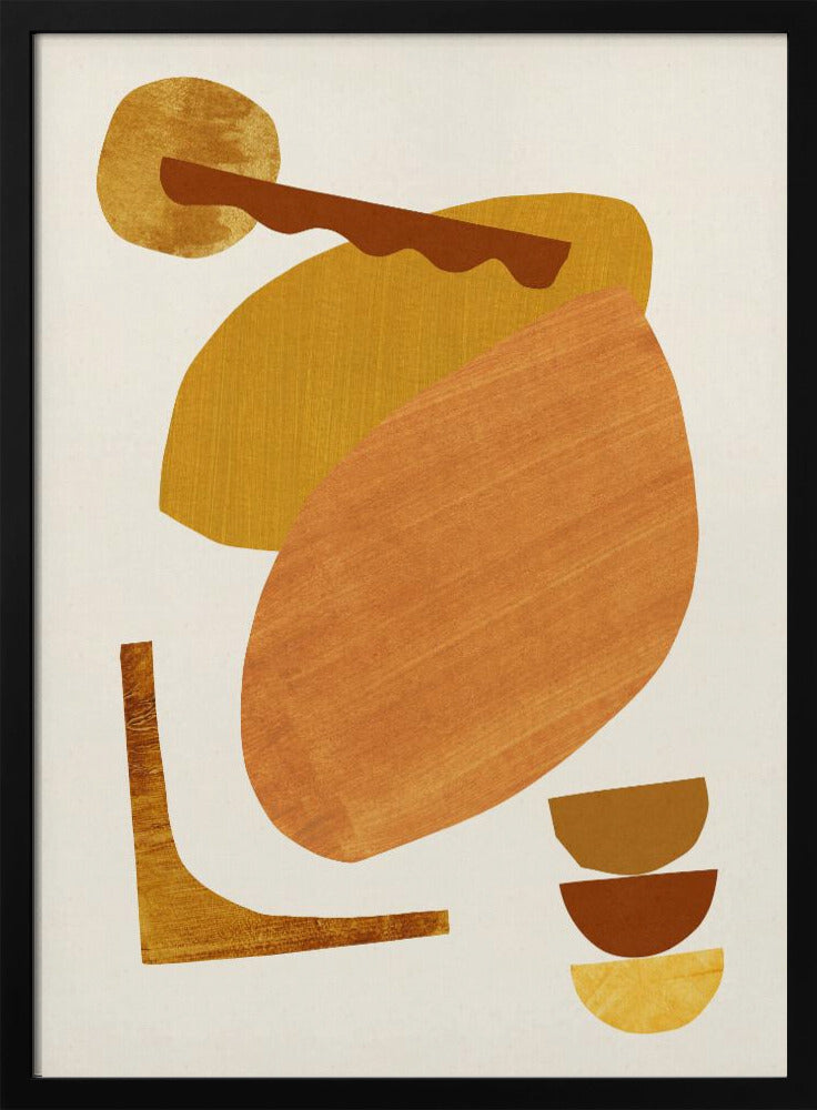 Abstrakte Collage mit warmen Formen | Poster