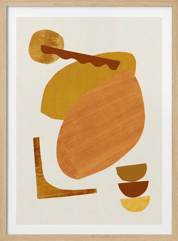 Abstrakte Collage mit warmen Formen | Poster