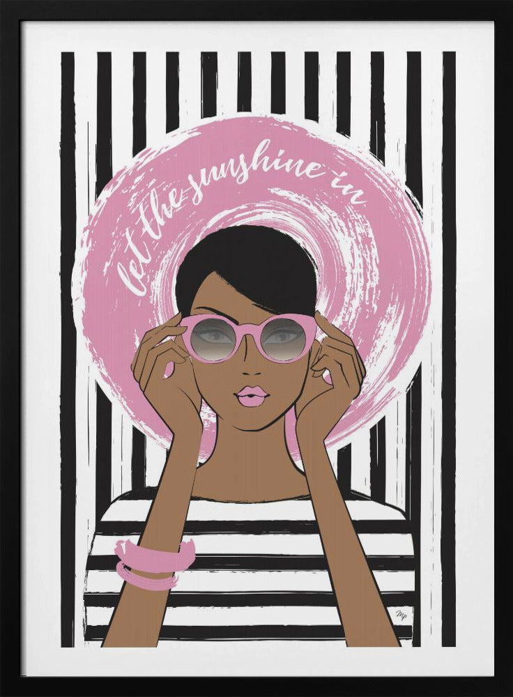 Frau mit rosa Sonnenbrille | Poster