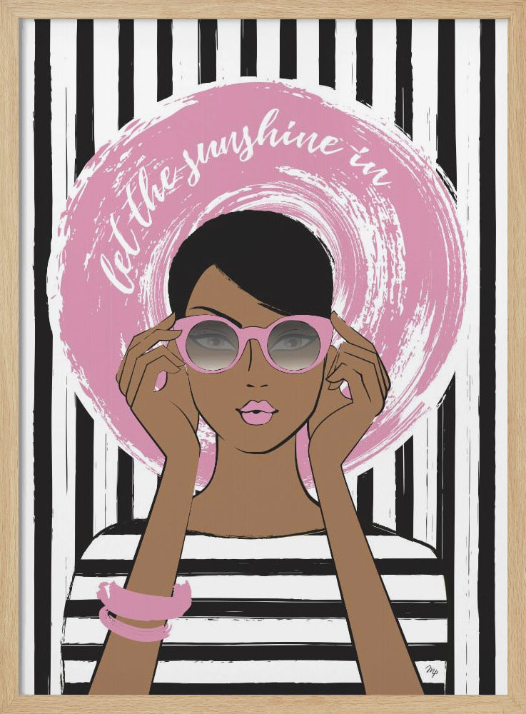 Frau mit rosa Sonnenbrille | Poster