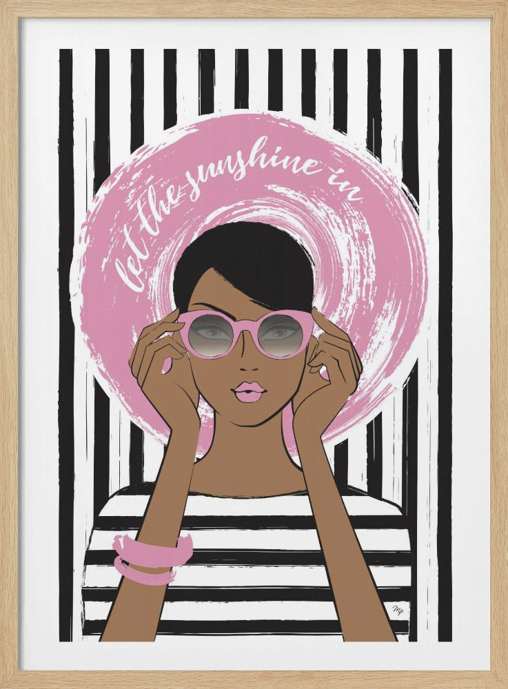 Frau mit rosa Sonnenbrille | Poster