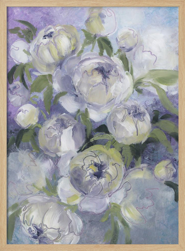 Sady painterly florals in violet | Poster
