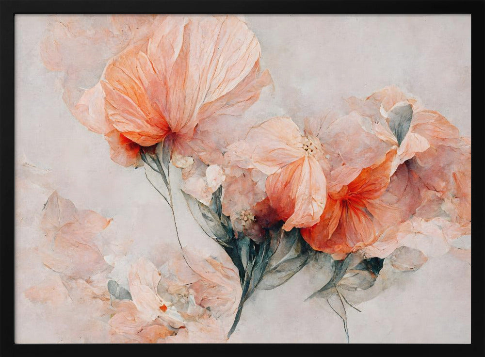Blüten in Koralle | Poster