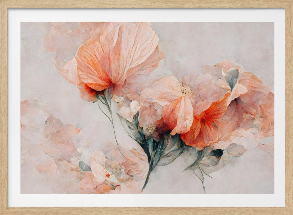 Blüten in Koralle | Poster