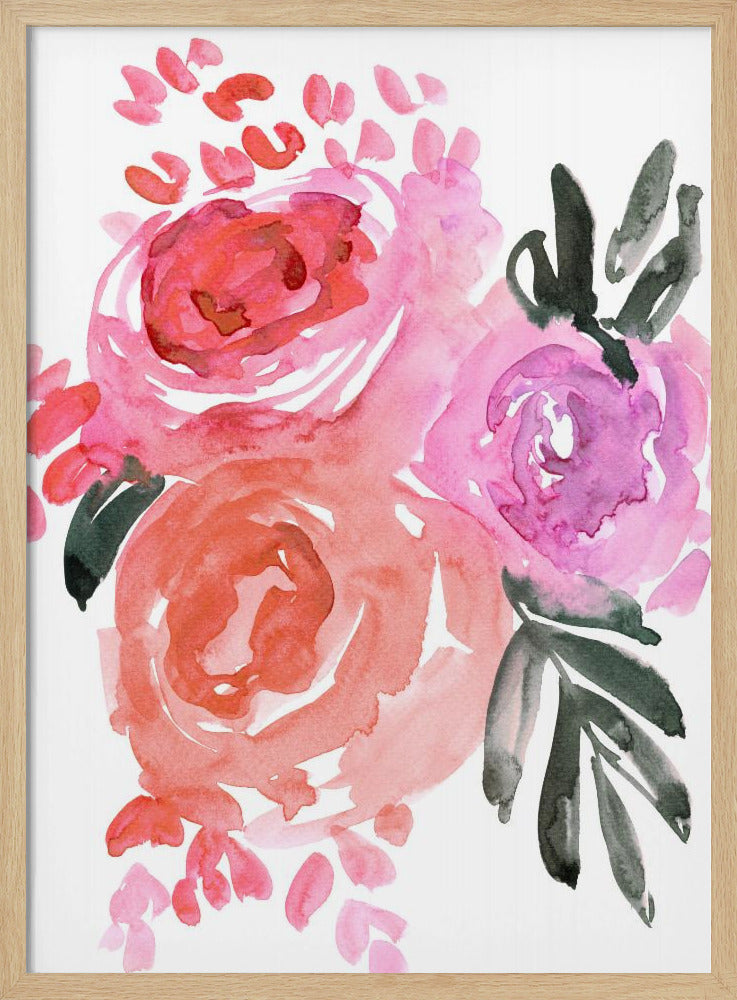 Maeko loose watercolor florals I | Poster