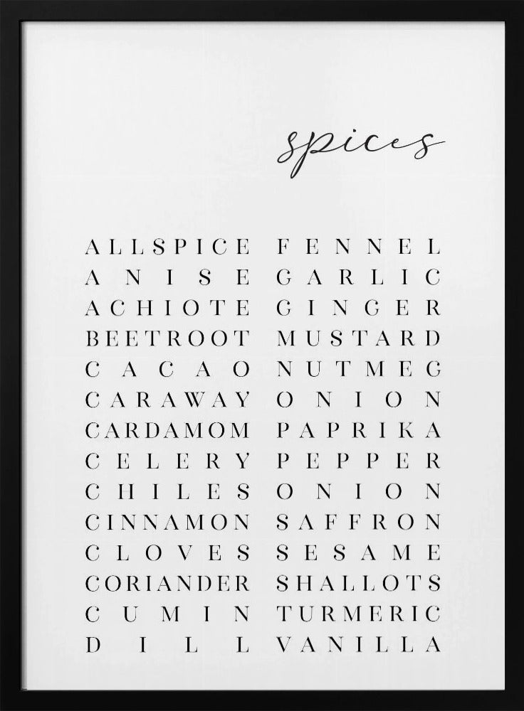 Gewürzliste | Poster