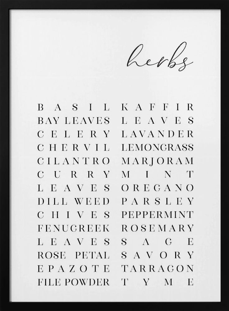 Kräuterliste | Poster