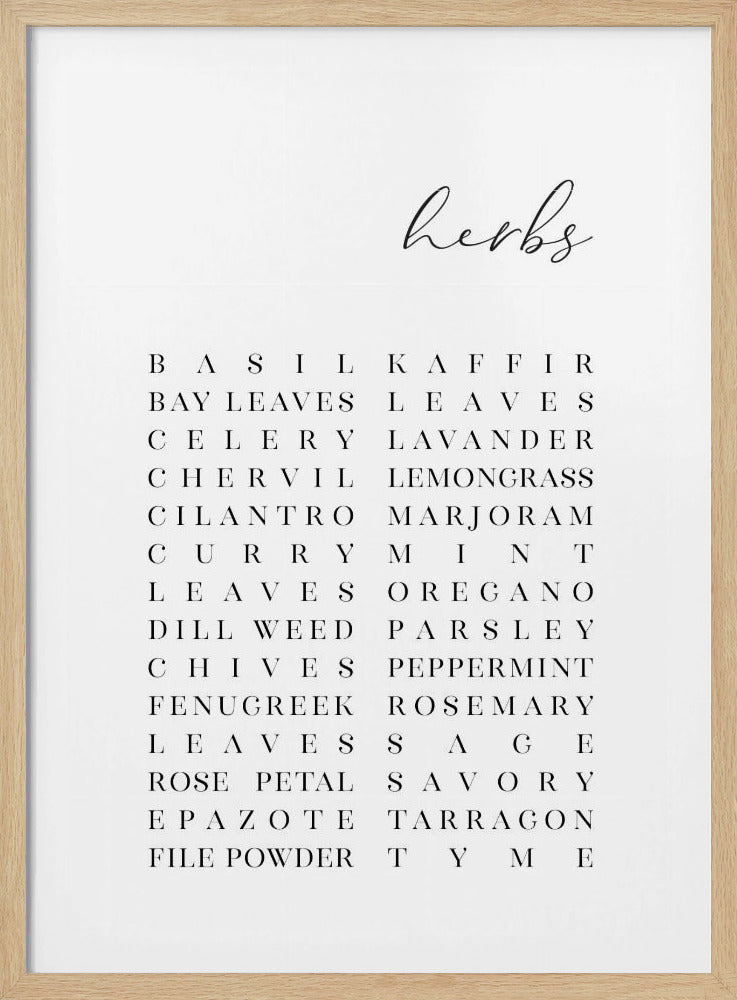Kräuterliste | Poster