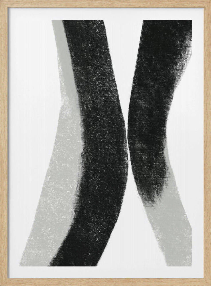 Black And Grey Strokes On A White Background | Poster