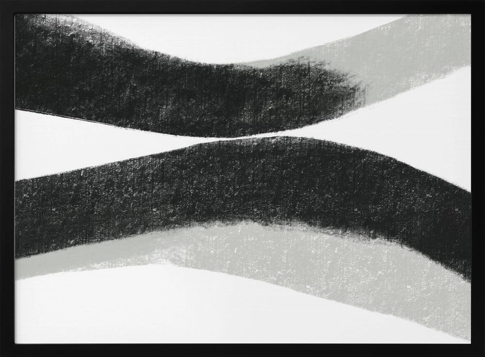 Black And Grey Strokes On A White Background | Poster