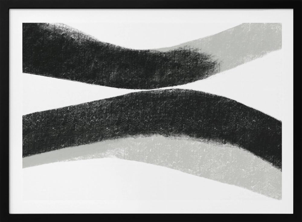Black And Grey Strokes On A White Background | Poster