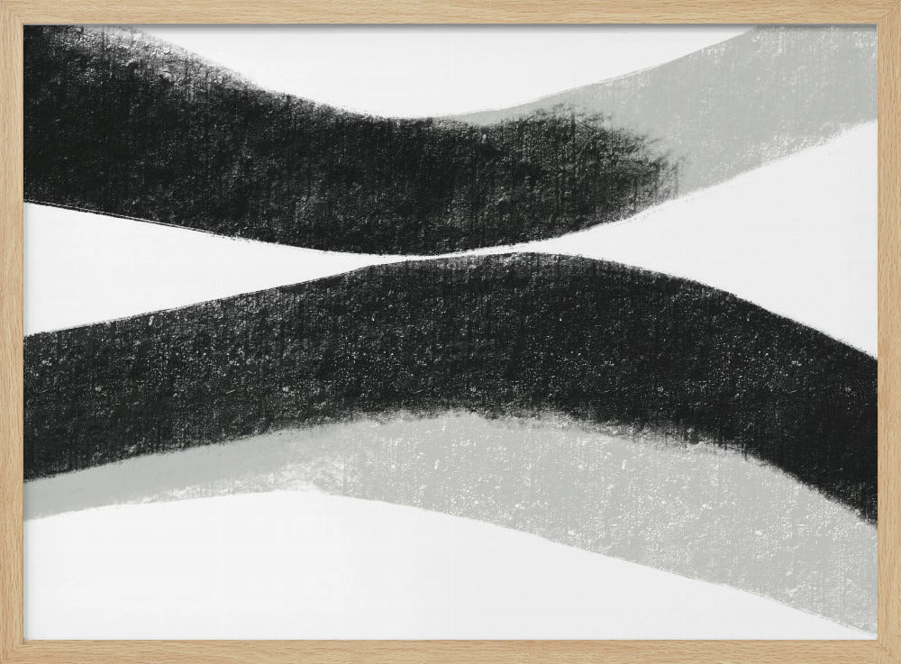 Black And Grey Strokes On A White Background | Poster