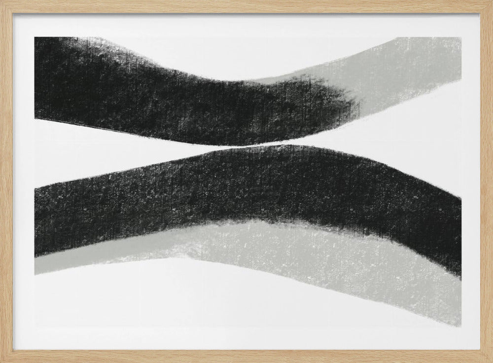 Black And Grey Strokes On A White Background | Poster