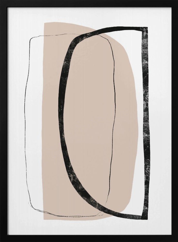 Soft Beige And Black Geometric Shapes | Poster
