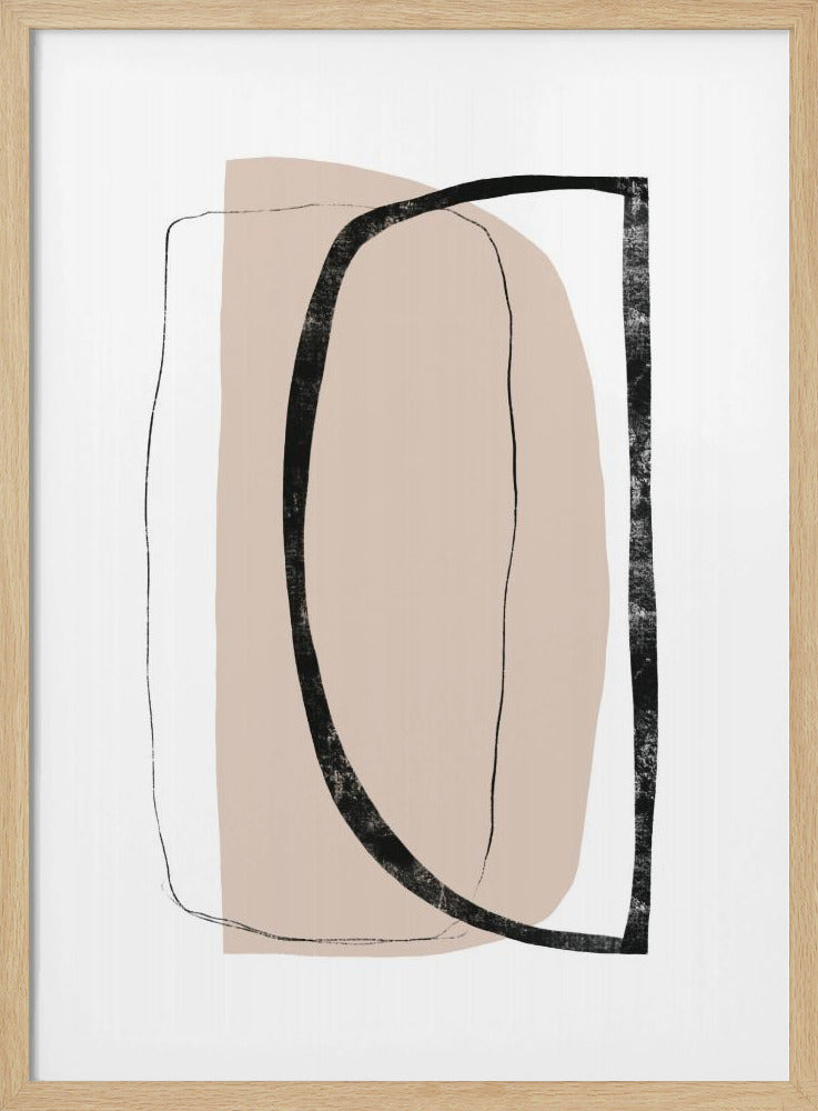 Soft Beige And Black Geometric Shapes | Poster