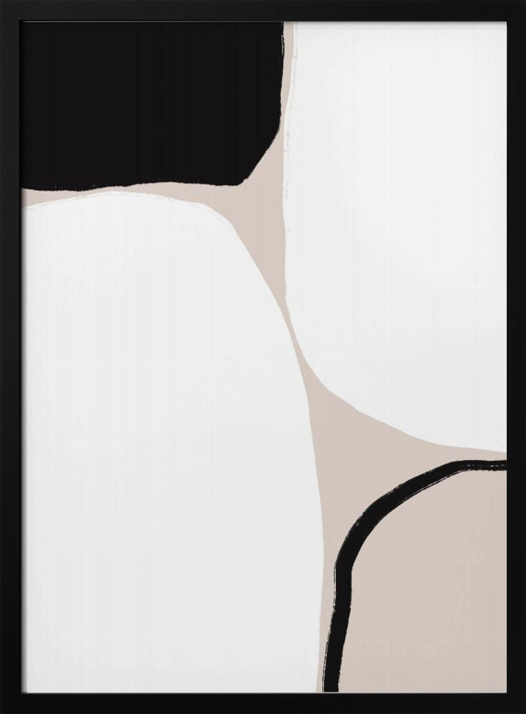 Geometrische Formen in Schwarz und Beige | Poster