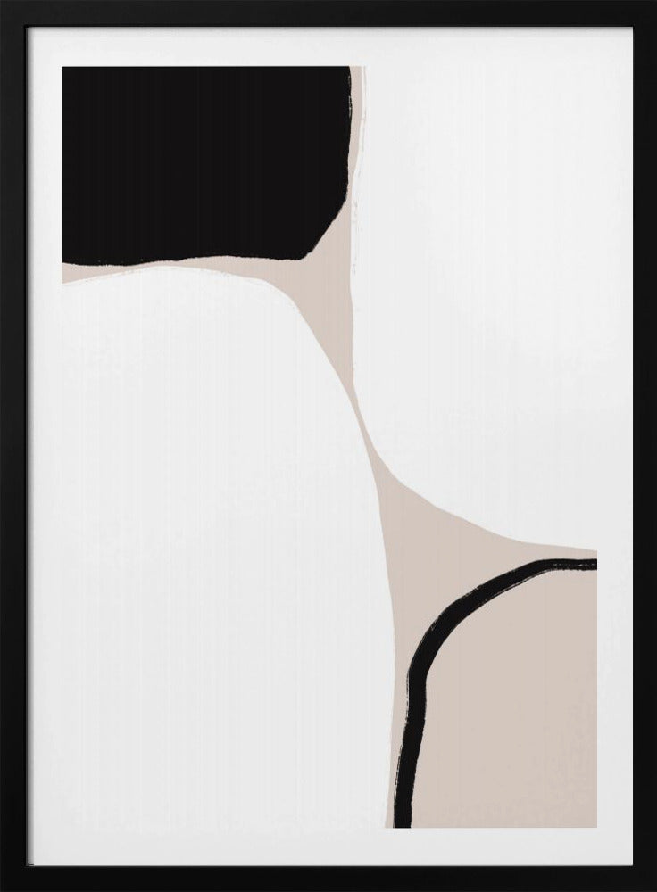 Geometrische Formen in Schwarz und Beige | Poster