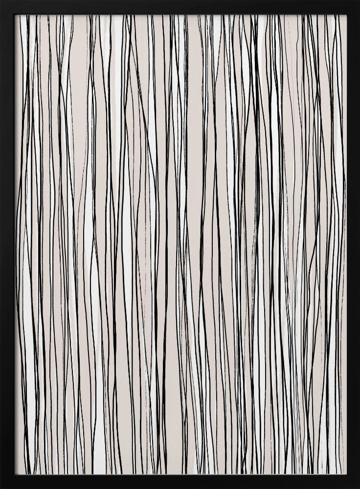 Black on Beige Lines | Poster