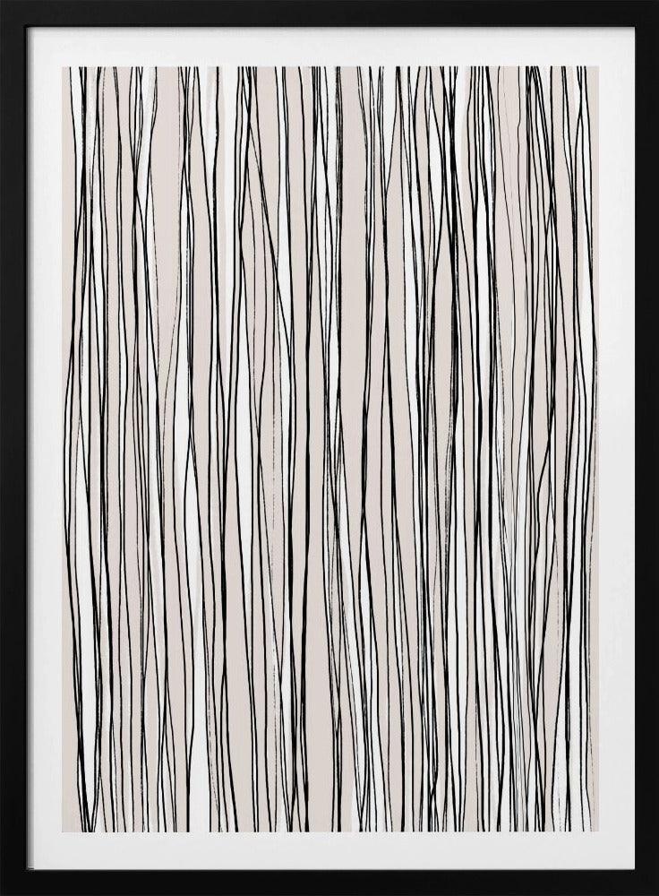 Black on Beige Lines | Poster