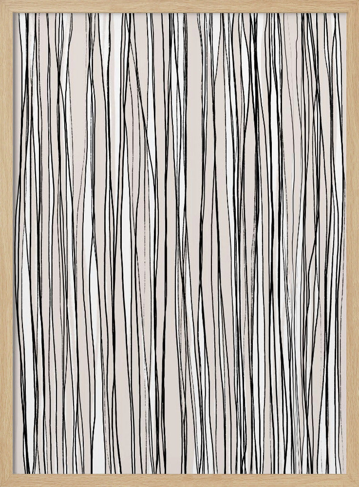Black on Beige Lines | Poster