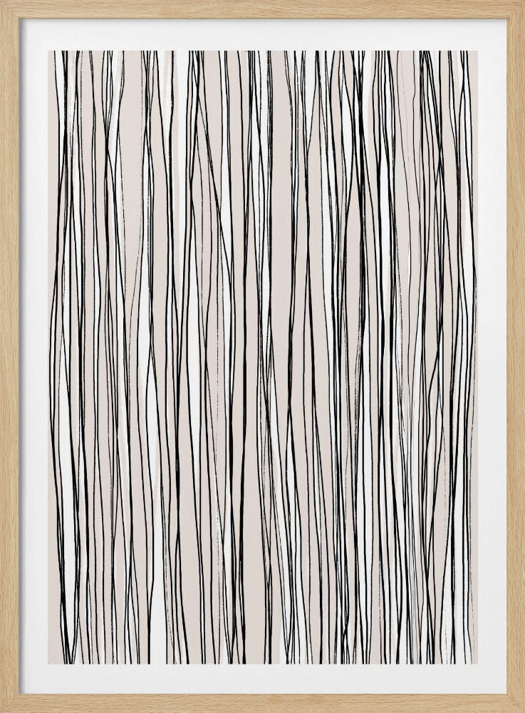 Black on Beige Lines | Poster
