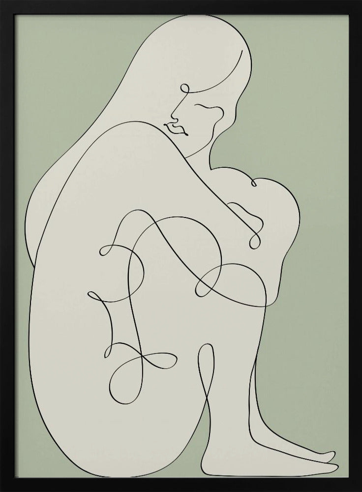 Sitzende Frau Grün | Poster
