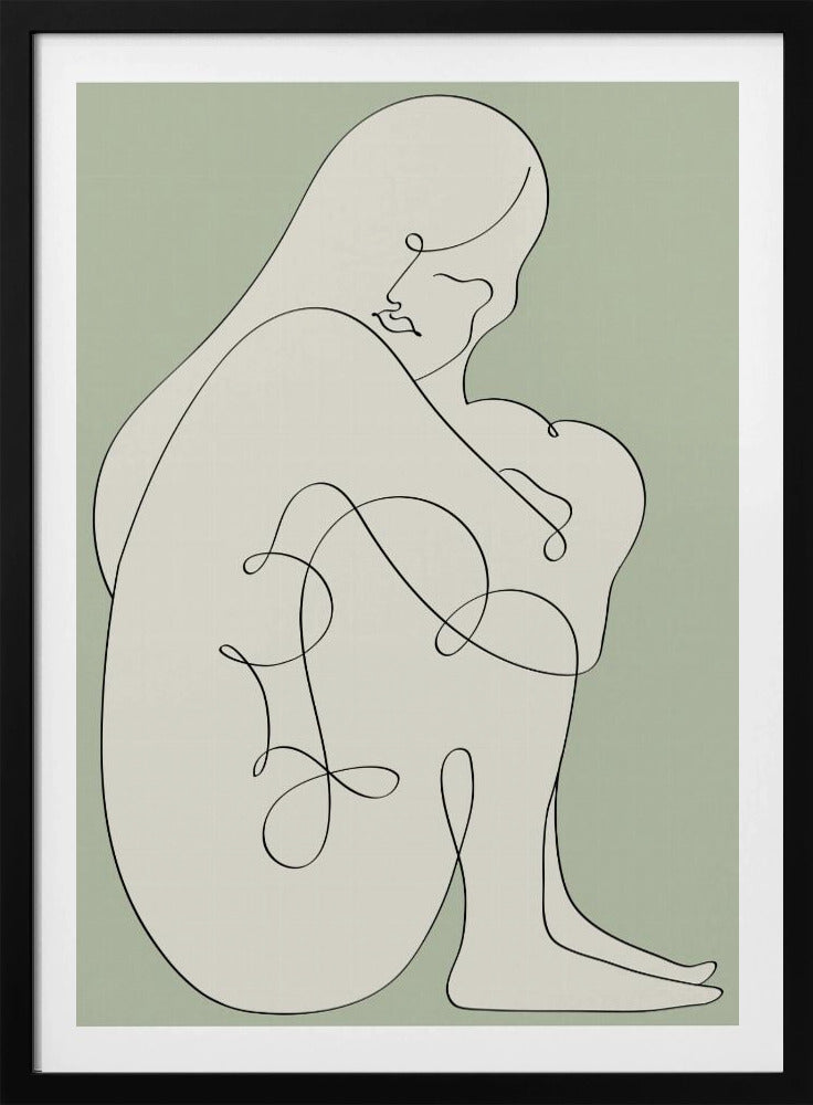 Sitzende Frau Grün | Poster