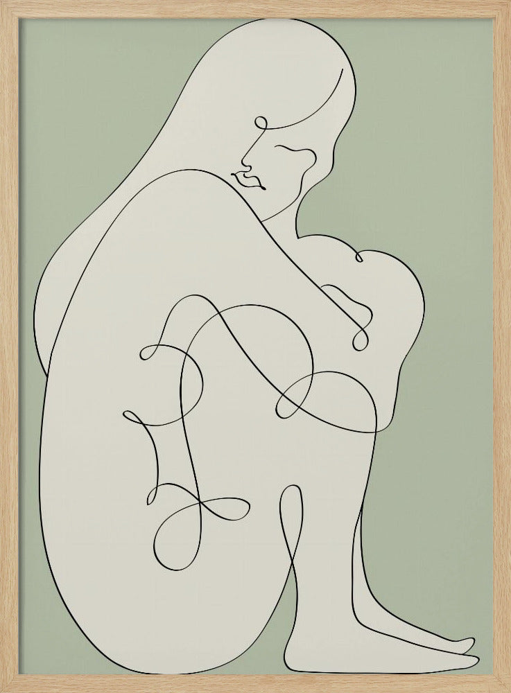 Sitzende Frau Grün | Poster