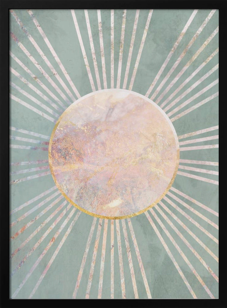 Salbeigrüne Boho Sonnenstrahlen | Poster
