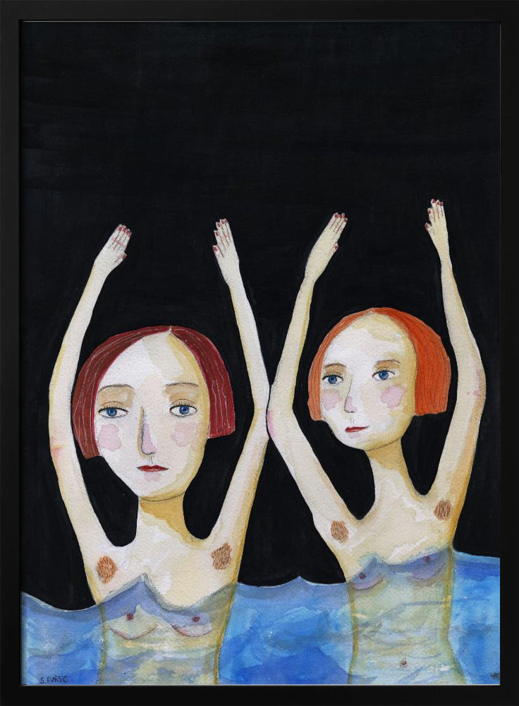 Schwimmende Mädchen | Poster