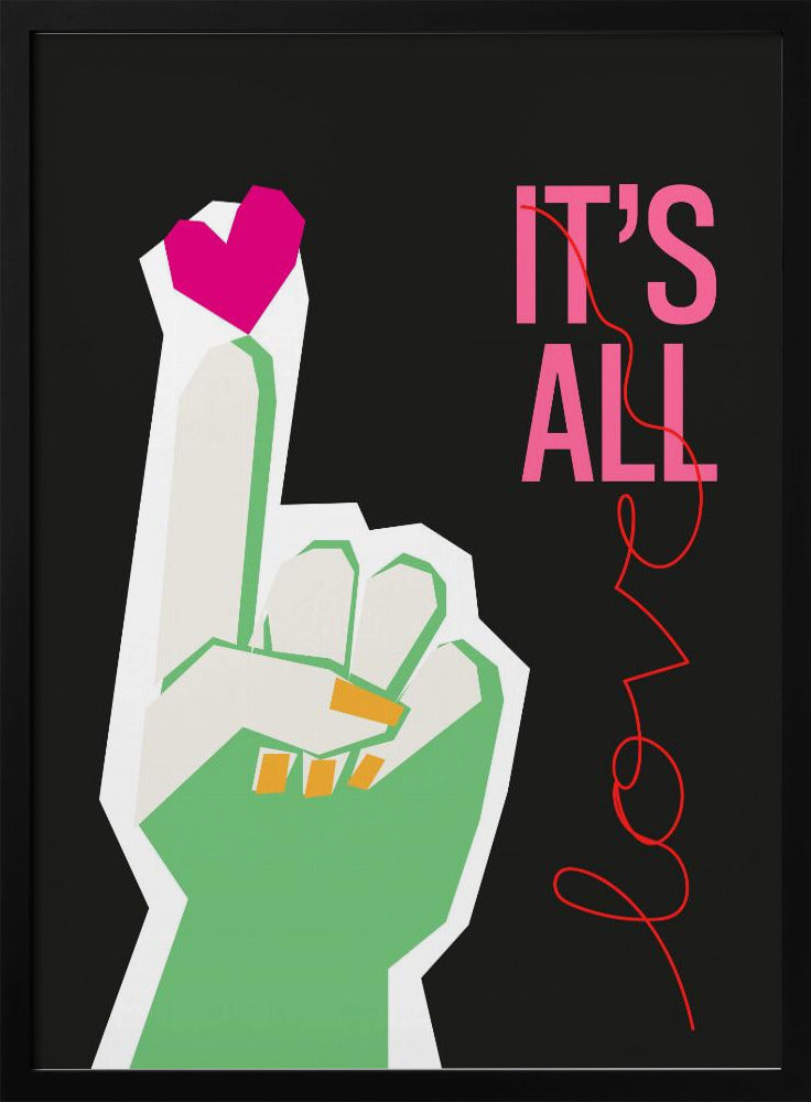 Es ist alles Liebe Hand Grau | Poster