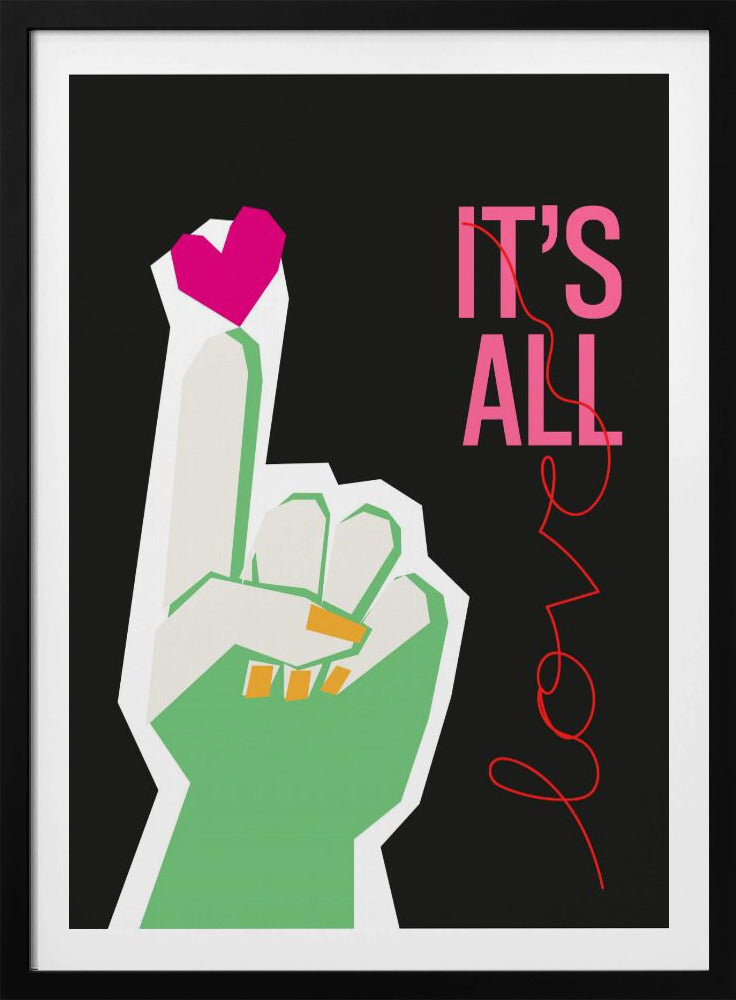 Es ist alles Liebe Hand Grau | Poster